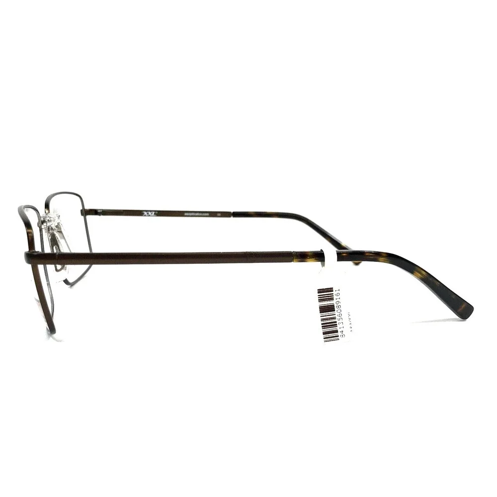 XXL Eyeglasses Frames Stinger BROWN Rectangle Square Wire Rim 57-18-150
